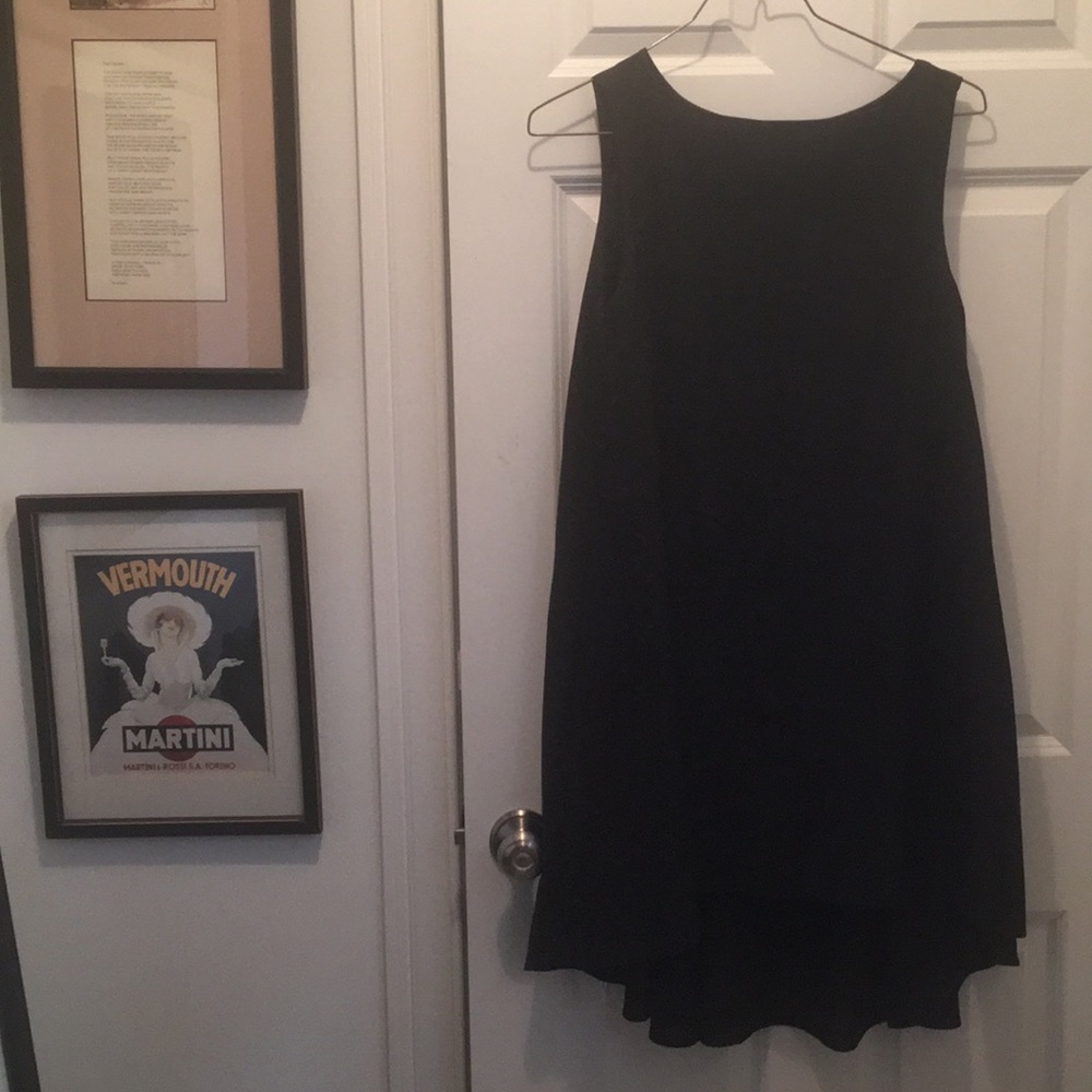 black high-to-low dress